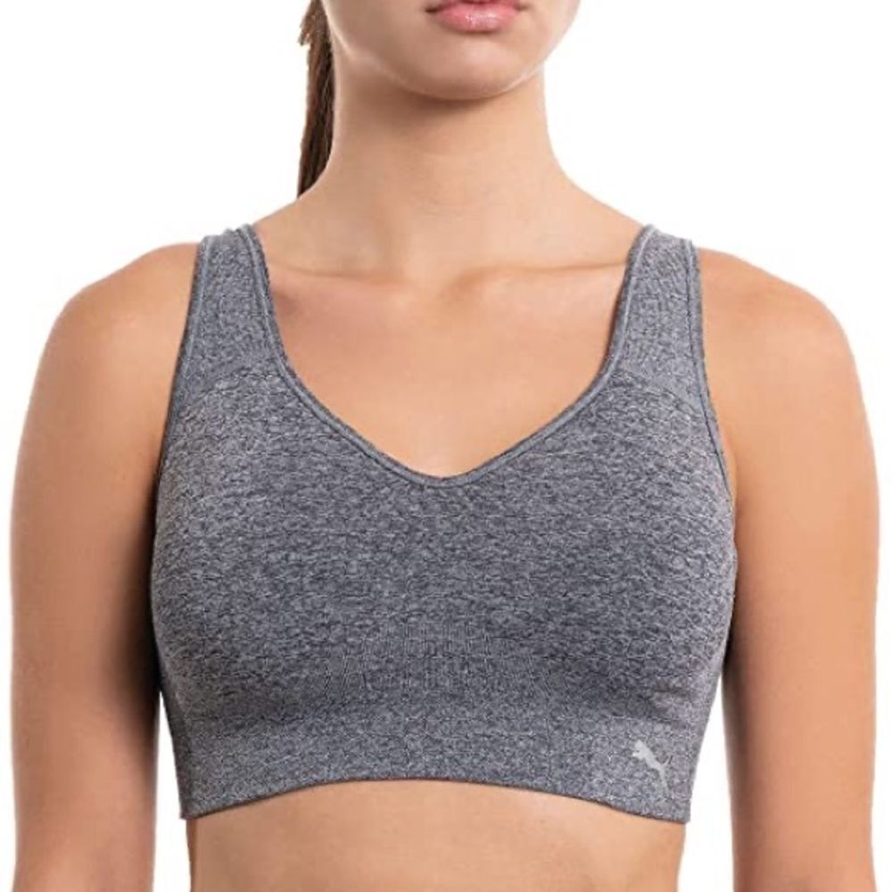 Puma Women’s Performance Sports Bra Grey Small​​​​​ - Picture 2 of 4